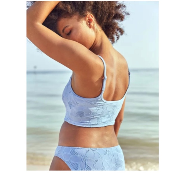 AERIE Jacquard Longline Bikini Bottoms Monaco Blue XL - Picture 4 of 11